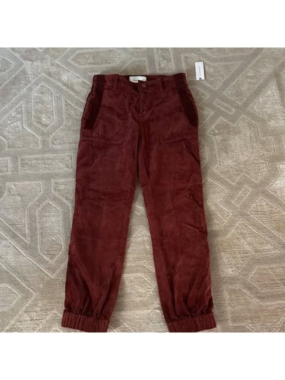 BNWT Anthropologie The Richie Corduroy Joggers Size 14 Dark Brick - Picture 5 of 7